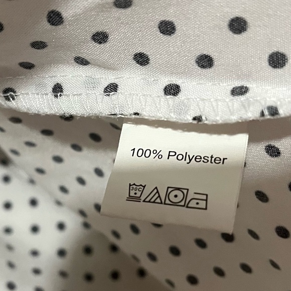 Self-Tie Black and White Polka Dot Cropped Tie-Front Peplum Top - Picture 8 of 9